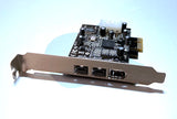 3 Port Firewire 800 & 400 IEEE 1394b & 1394a PCI-Express Adapter Card