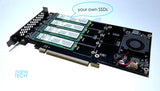 Quad M.2 SSD RAID Controller PCIe 3.0 x16 Card AHCI/NVMe PLX8747 Chipset