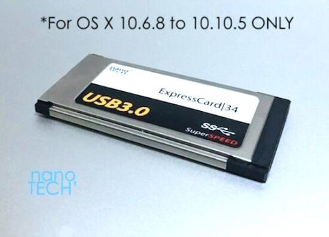 2 Port USB 3.0 ExpressCard|34 Card Adapter (OS X 10.6.8 - 10.10.5)